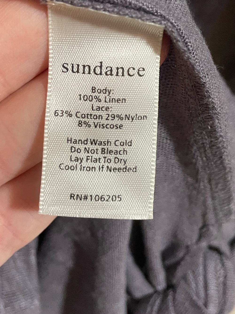 Sundance Gray Lace-Trim Long Sleeve Top NEW - Picture 4 of 5